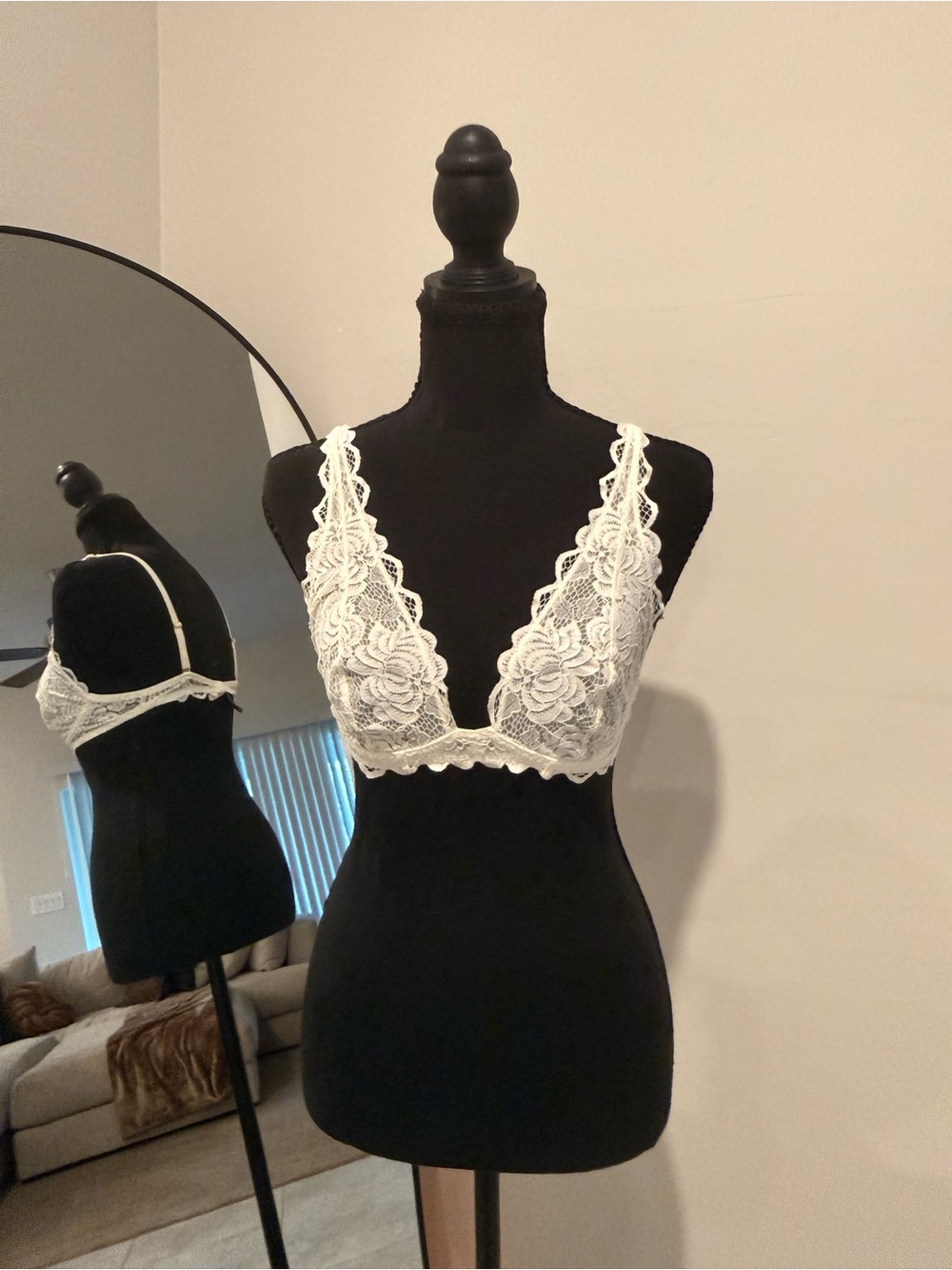 Sam Edelman White Floral Lace Bralette